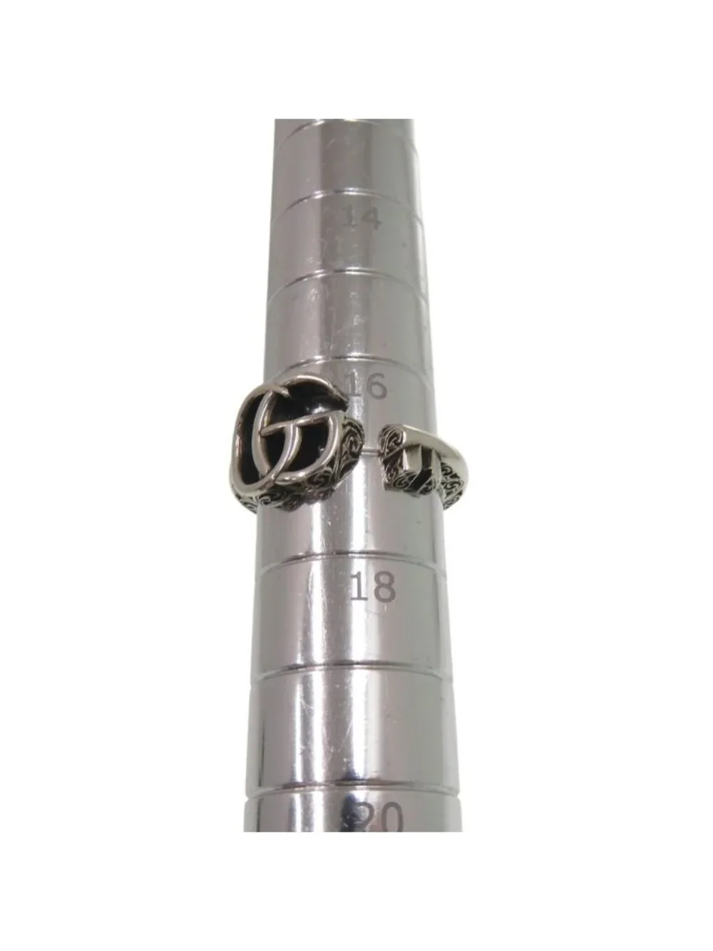 Gucci Arabesque Double Key Motif 925 Sterling Silver Ring